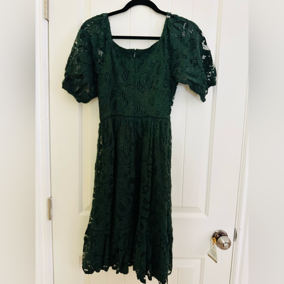 Nanette Lepore Forest Green Lace A-Line. EUC. Size 2. - Picture 7 of 10